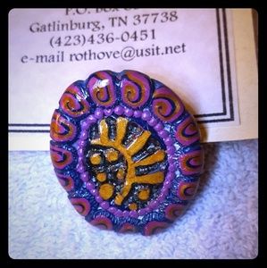 Handmade Polymer Clay artistic brooch pin